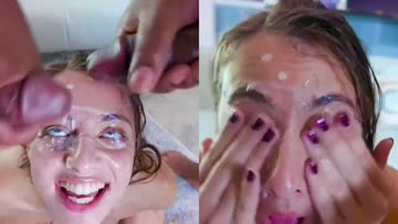 all over her face