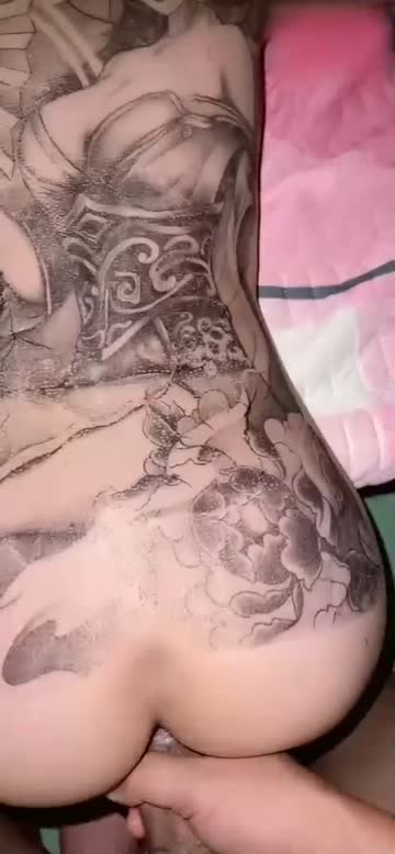 asian bathtub doggystyle tattoo porn gif by chondven02