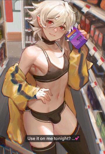 slowly and slowly my femboy friend has been getting a little bit more direct with his advances 😳