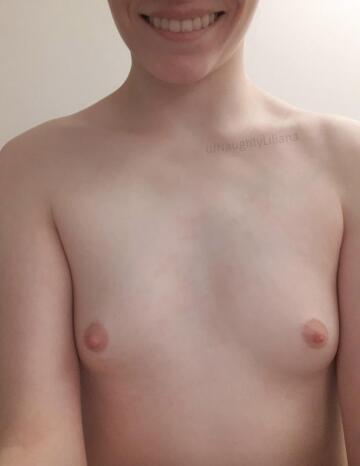 my lips are as pink as my nips, which do you want to kiss?