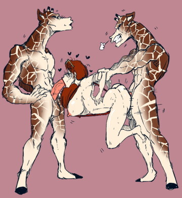 beastiverse: sex tourist damia with giraffeguys 2! (art by shishikasama)