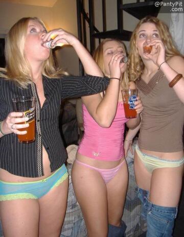 drinking in panties
