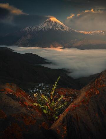 mount damavand in iran is the highest volcano in asia. it is a central theme in iranian/persian mythology - photo by majid behzad