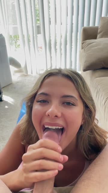 sucks the cum out and swallows