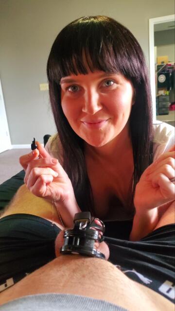 hubby is such a good boy, should i unlock him?