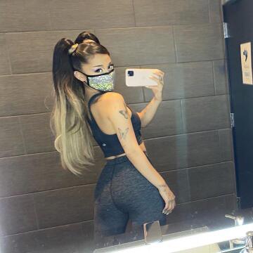 “women’s bathroom. last stall at the end. be quick, there’s no one else here. i need a cock inside me right now.” - ariana grande