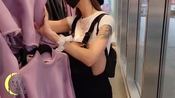 shopping with my tits out for hubby...and everyone else! [f]