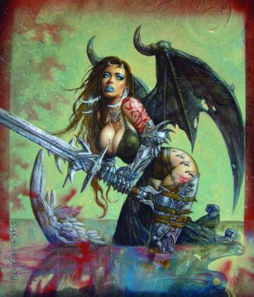 simon bisley cover art for heavy metal mag (september 2010)
