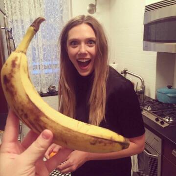 omg you wanna me to shove the whole banana in my mouth! ~ elizabeth olsen