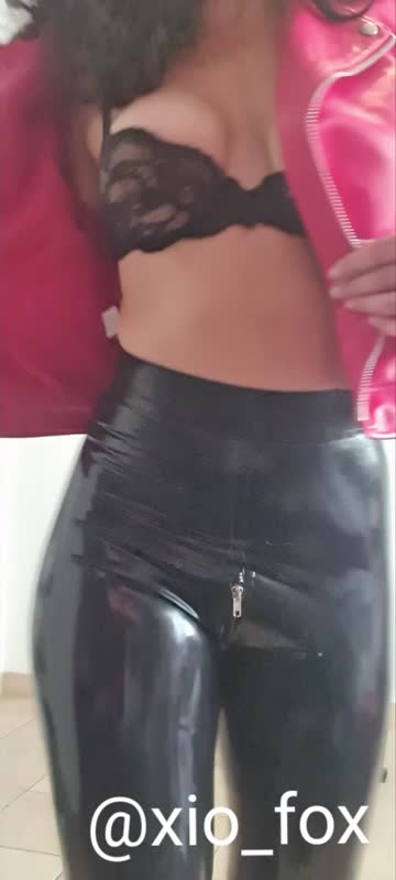 [oc] latex leggings and leather jacket. i think both looks so hot together, don't you think?