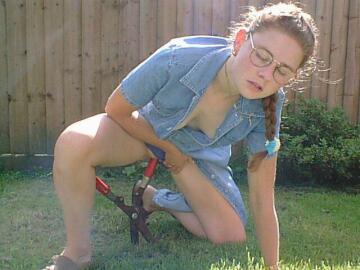 concentrating on the feeling, not on the yard work.