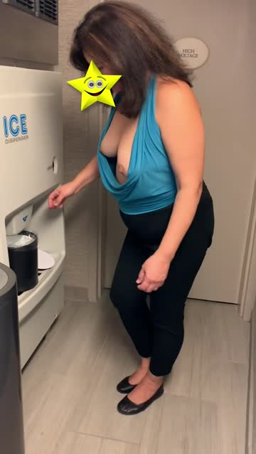 [f] - dared to get ice from the hotel ice machine with my tits out!