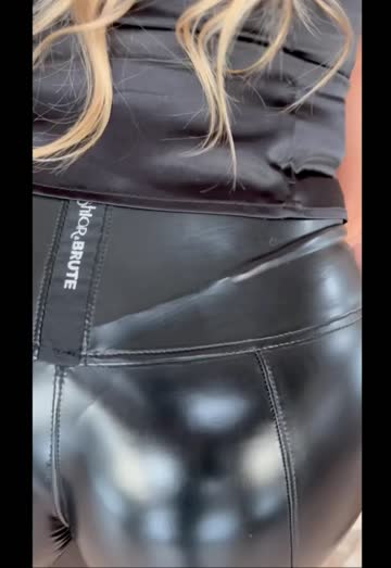 up close with these shiny pants