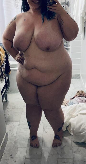 plus size alt girl basic nude selfie 35f, 5’2”, 225 lbs