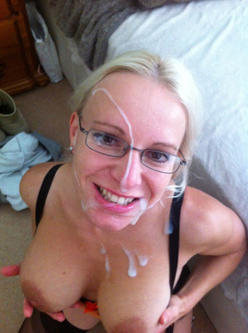 love a hot milf with glasses and a face full of cum