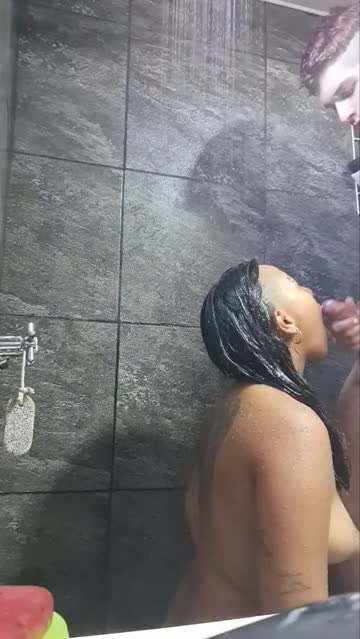 hot swallow in shower babe