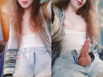 once my girlcock gets excited, its hard to keep her away from you <3