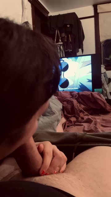sucking me off while we watch our favorite anime