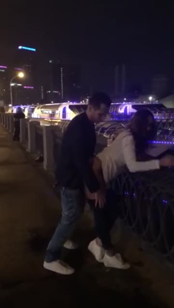 drunk girl rides a random guy on the street as a dare