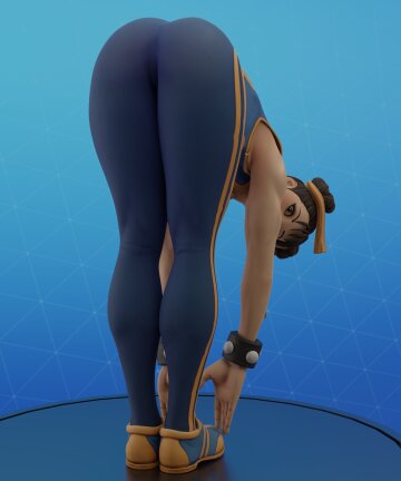 chun-li stretching (emberstock) [street fighter]