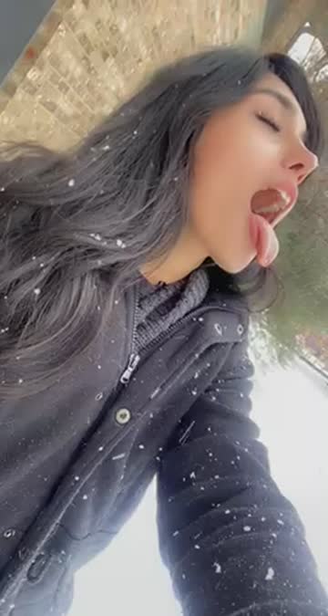 pov i learned how to catch snow with my tongue