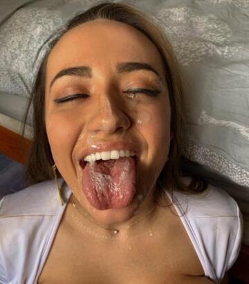 tongue out, cum out!
