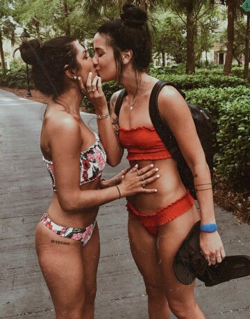 a kiss before the pool party