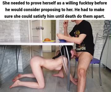 testing her for wife material - breakfast routine