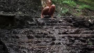 on the waterfall