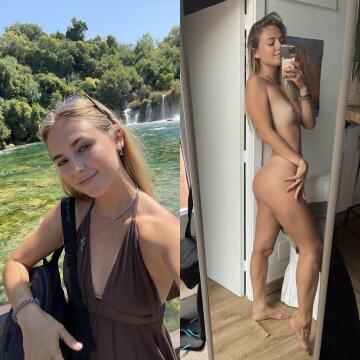 vacation and naked pictures collage