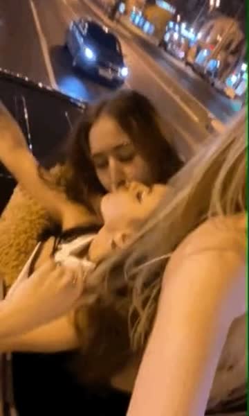 partying wildly outside