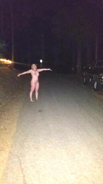 walked a [f]ull mile naked! it was nighttime but still had to hide behind things when cars came by! so scary!