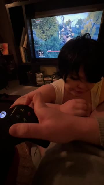my boyfriend is trying to play all of elden ring while i suck his dick.