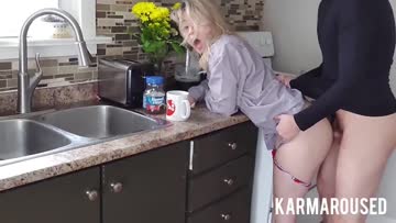 taking it up the ass on the kitchen counter