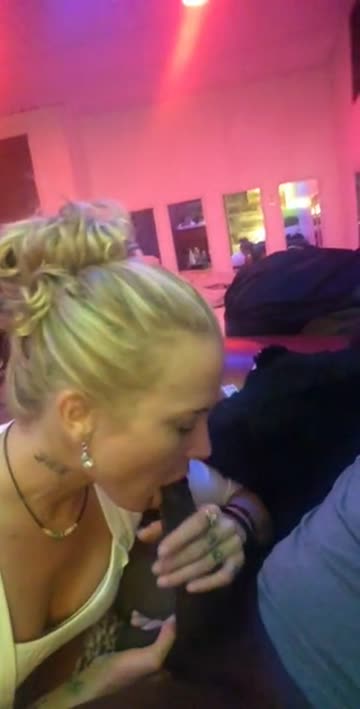 blonde sucking black cock