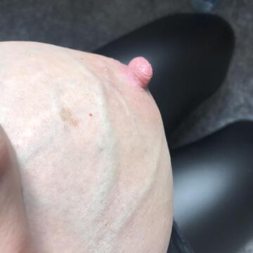 leather pants & veiny tits, not a bad view for a friday night