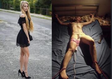 her best friend had dared her to wear a vibrator in public or be tied up. turns out, she was getting tied up either way.