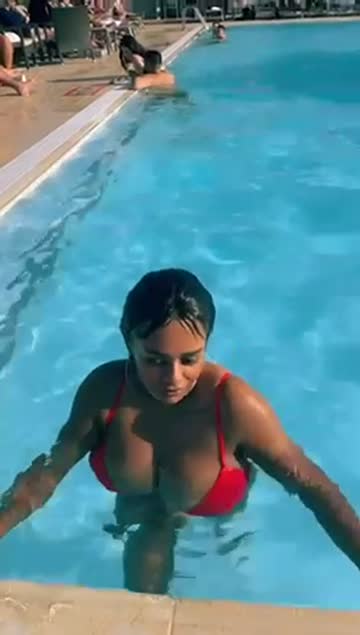 big tits bikini pool nsfw video