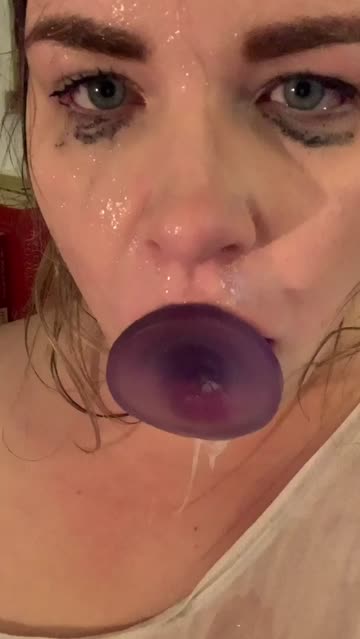 deepthroat dildo wet and messy messy nsfw video