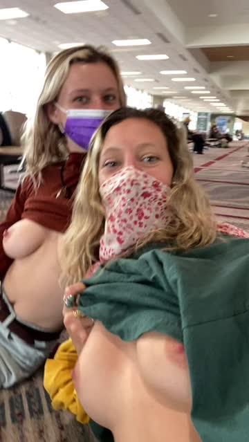 lesbians flashing public free porn video