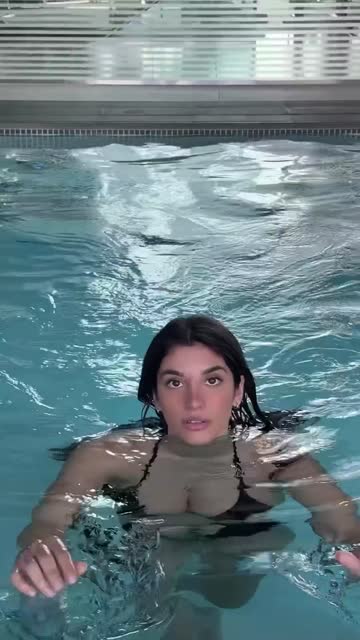 natural tits bikini pool big tits italian brunette free porn video