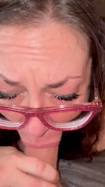 blowjob glasses cum in mouth free porn video