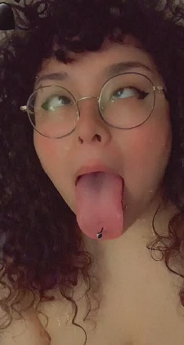 pierced chubby latina ahegao tongue fetish glasses 