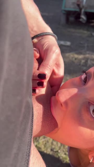 real couple fansly blowjob outdoor balls sucking couple free porn video