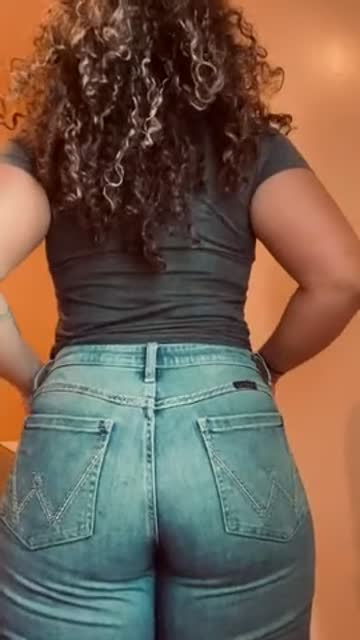curly hair thong jeans 