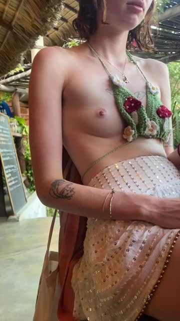 flashing public exhibitionist redhead tits nsfw video