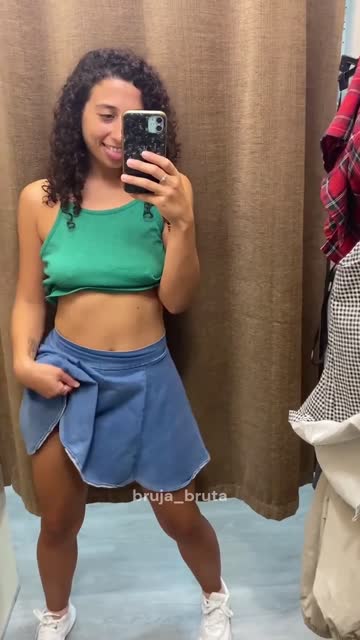 fitting room changing room natural tits bouncing tits upskirt public porn video