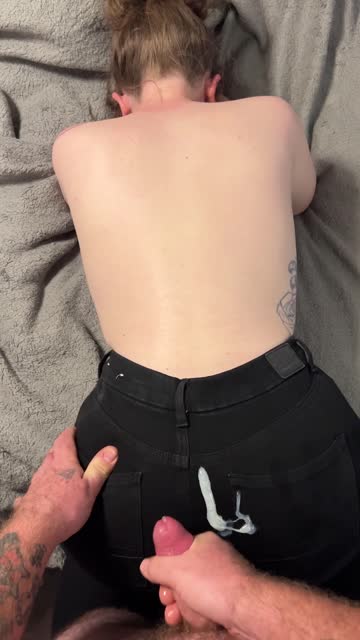 onlyfans jeans cum ass cumshot amateur milf nsfw video