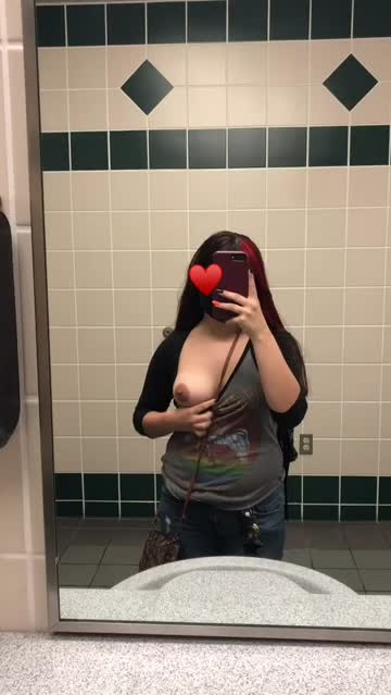 bathroom boobs flashing hot video