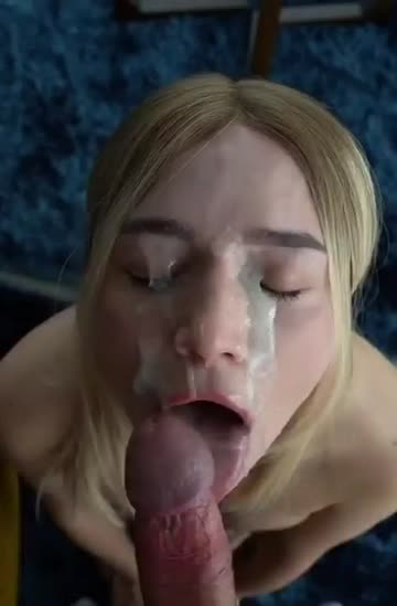 cum facial blonde blowjob porn video